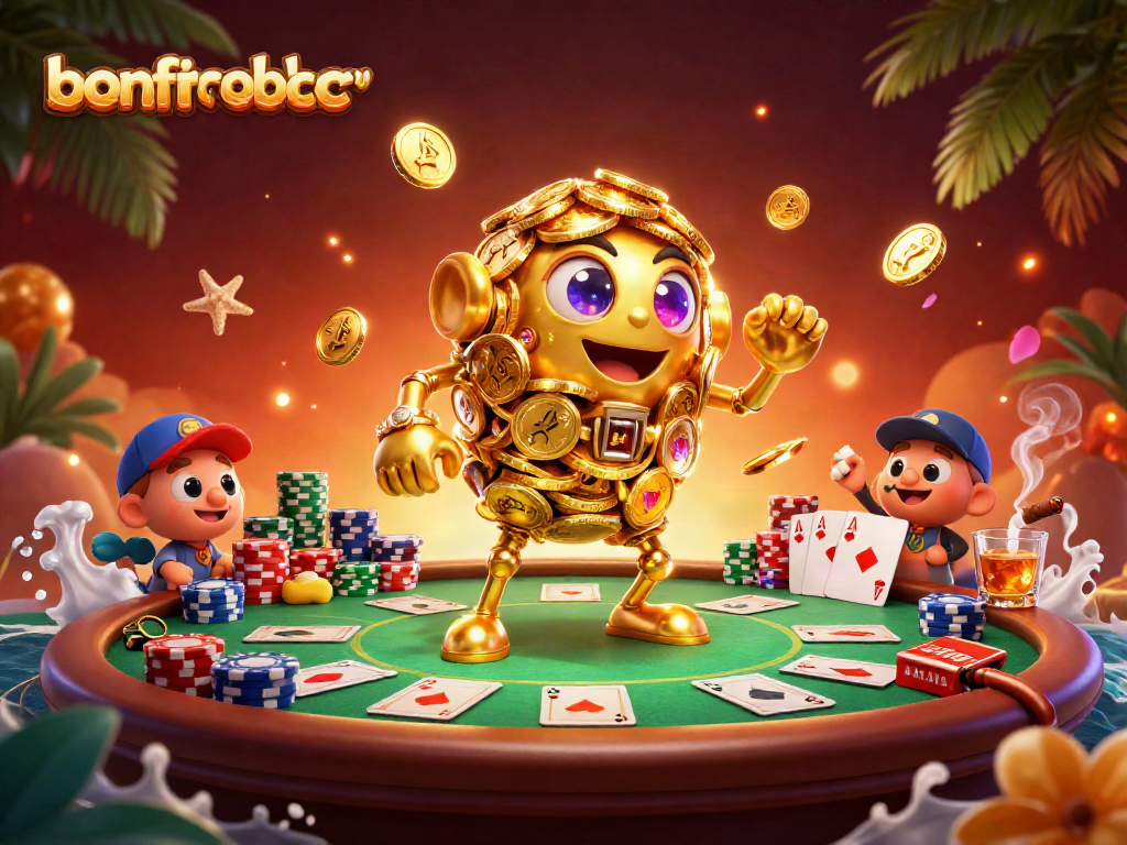 Spin large wins at bonfireblockparty with vibrant gold coins and exciting poker action!