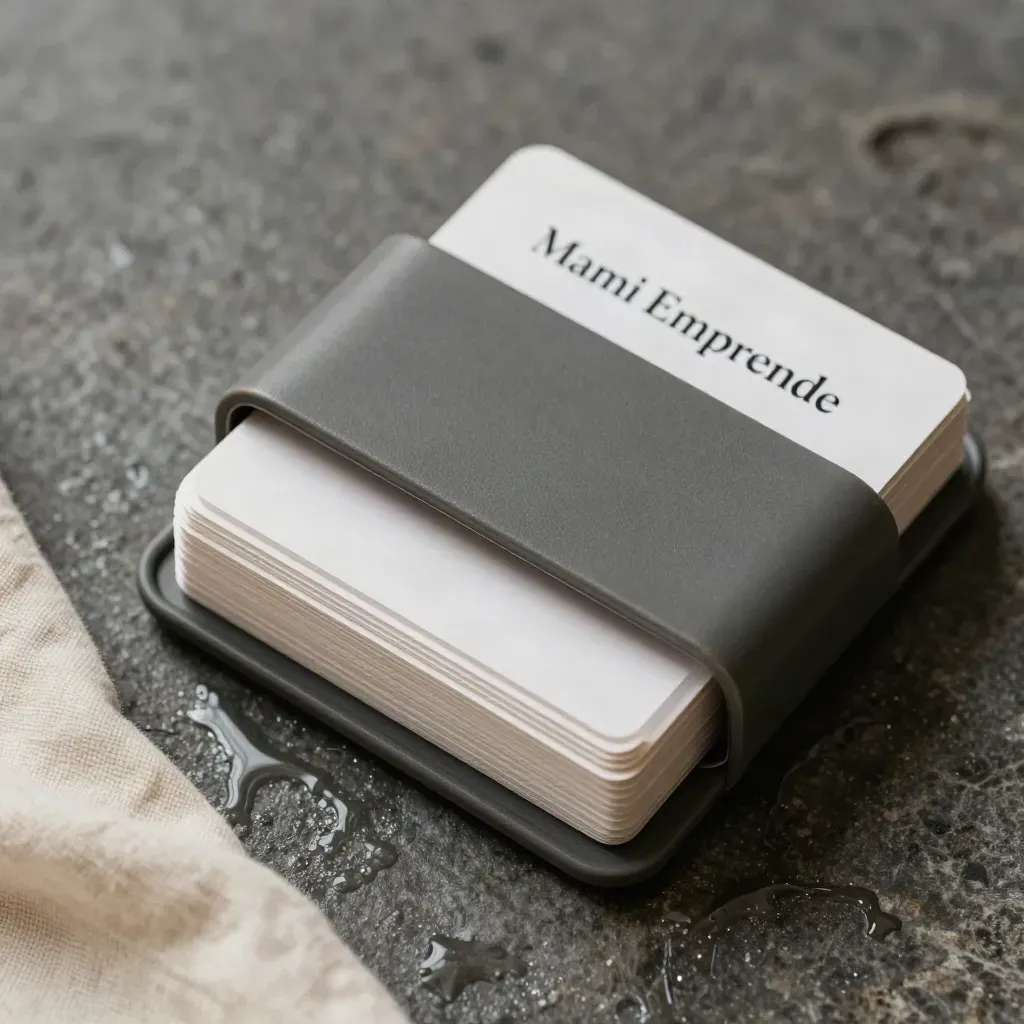 Kit físico de ideas para Reels sobre piedra mojada, con funda rígida y tarjetas.